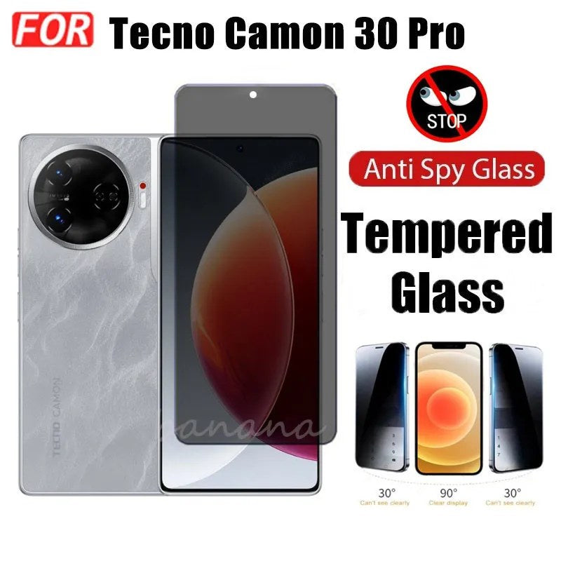 Privacy Tempered Glass for Tecno